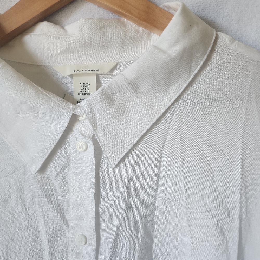 💙 MAMA Tie-belt Maternity Blouse - Picture 4 of 10